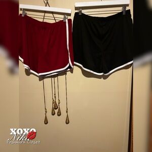 Women's Black and Red Shorts with White Trim - Size 3XL